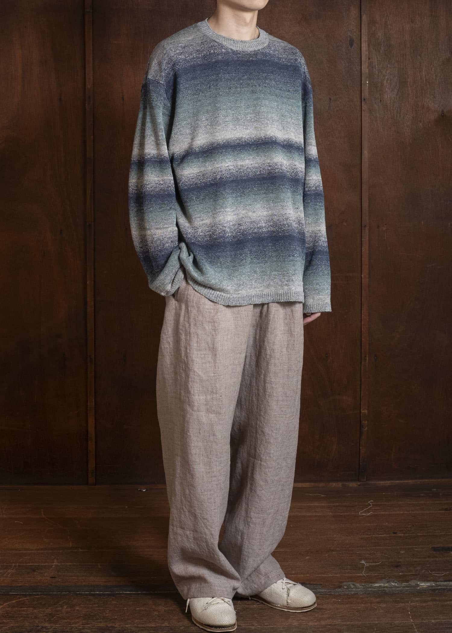 amachi. 15 Gradation Knit AY18K-4084 Navy Green