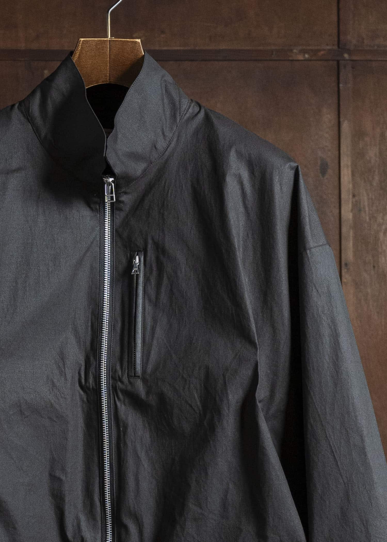 BIBLIOTHERK BR-OT06-AW25-01 DRAPED BLOUSON BLACK