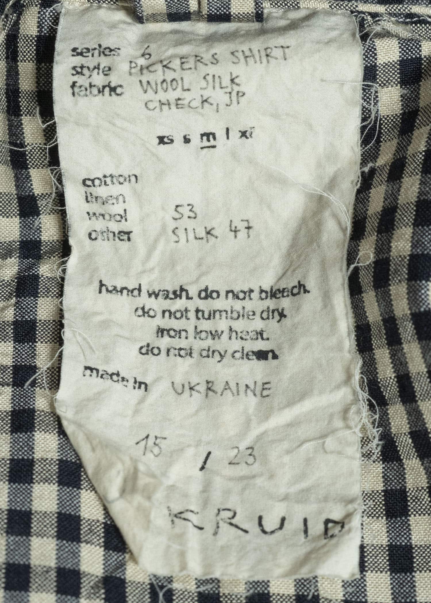 unkruid pickers shirt wool silk check
