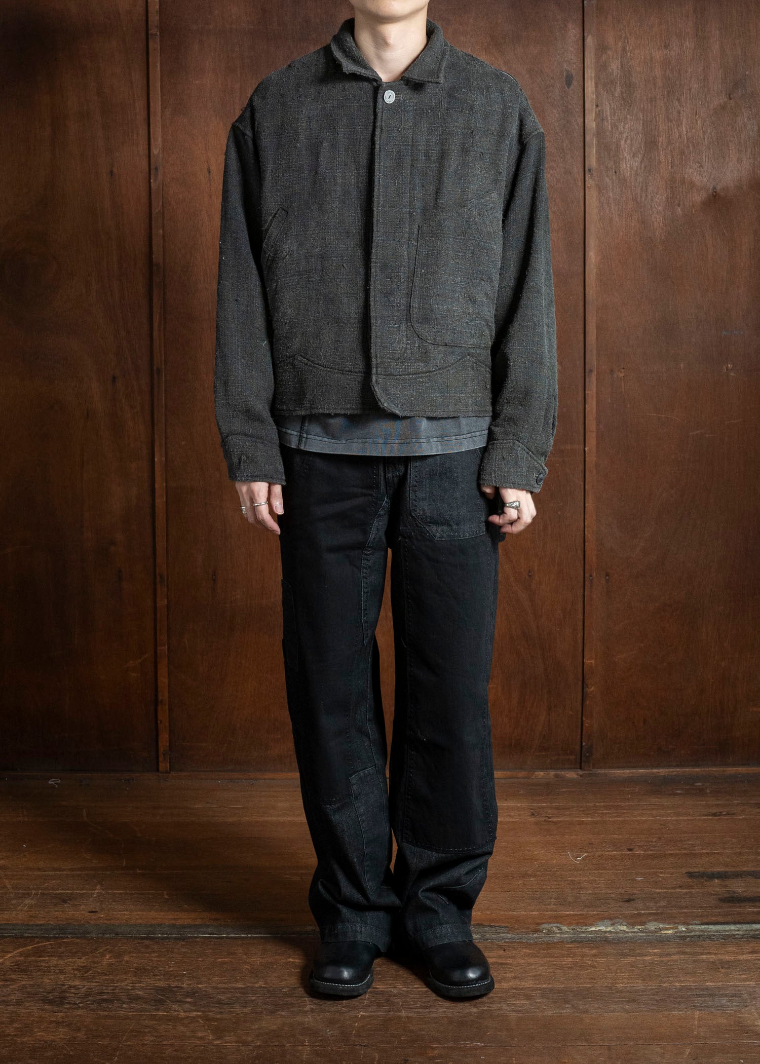 Professor.E HEAVY REPAIRED JEANS BLACK 25FW-PE-TRL-09