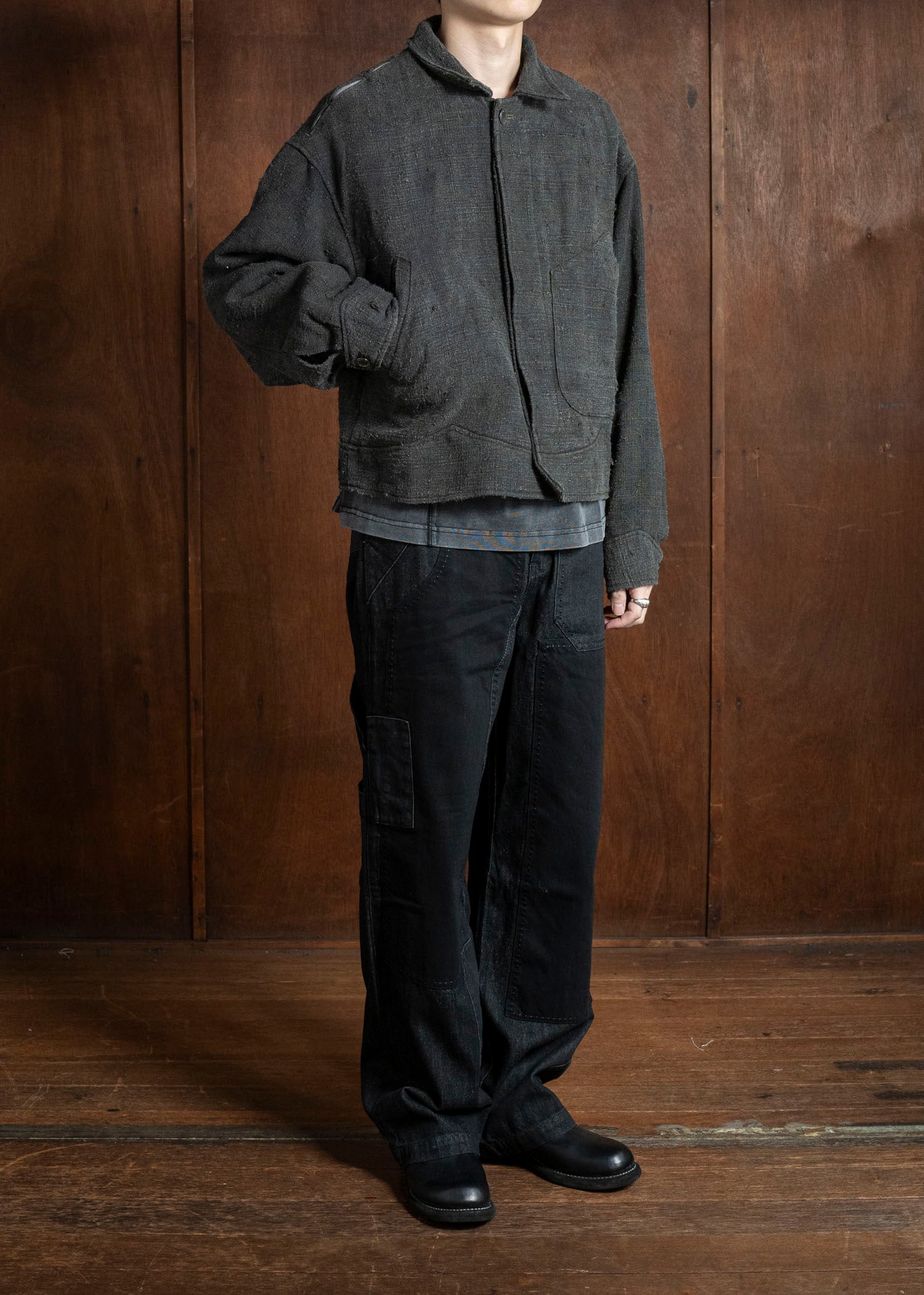 Professor.E HEAVY REPAIRED JEANS BLACK 25FW-PE-TRL-09