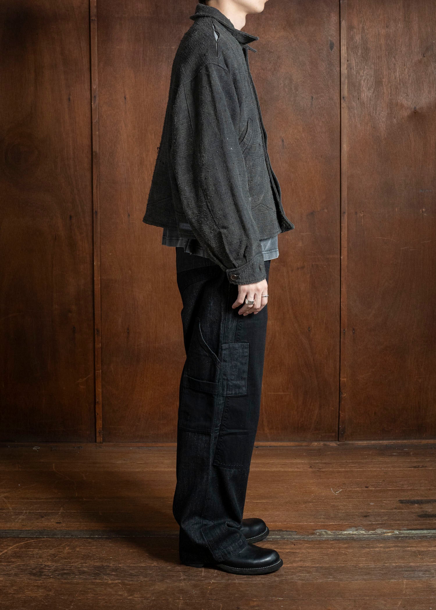 Professor.E HEAVY REPAIRED JEANS BLACK 25FW-PE-TRL-09