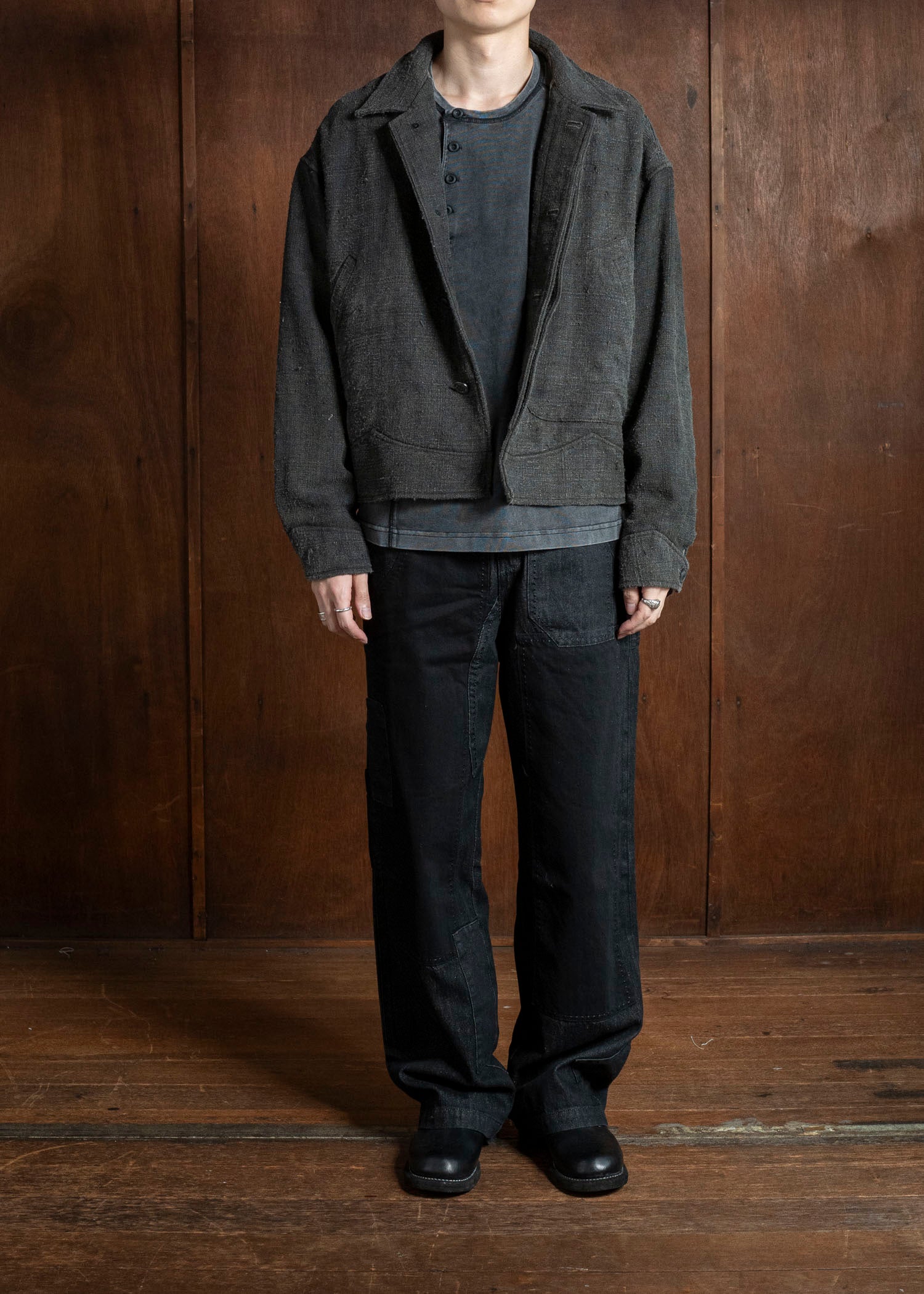 Professor.E HEAVY REPAIRED JEANS BLACK 25FW-PE-TRL-09