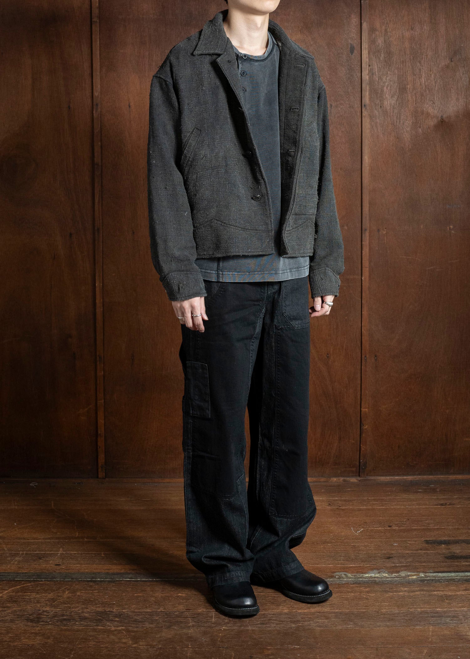 Professor.E HEAVY REPAIRED JEANS BLACK 25FW-PE-TRL-09