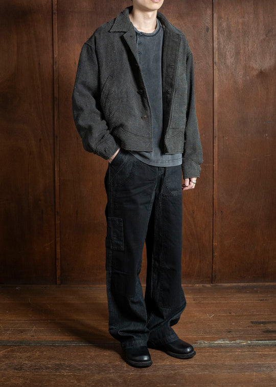 Professor.EE CROPPED JKT NATURAL DYED BLACK 25FW-PE-FM-24
