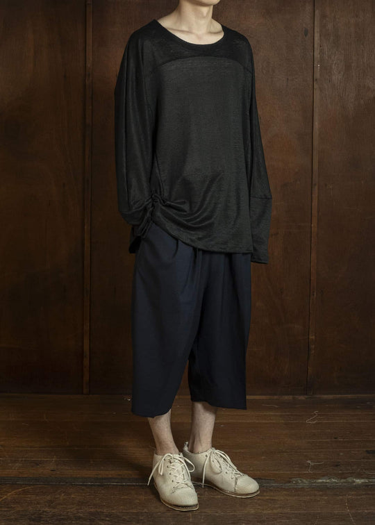 BIBLIOTHERK BR-PT02-SS26-01 BALLOON SHORTS NAVY