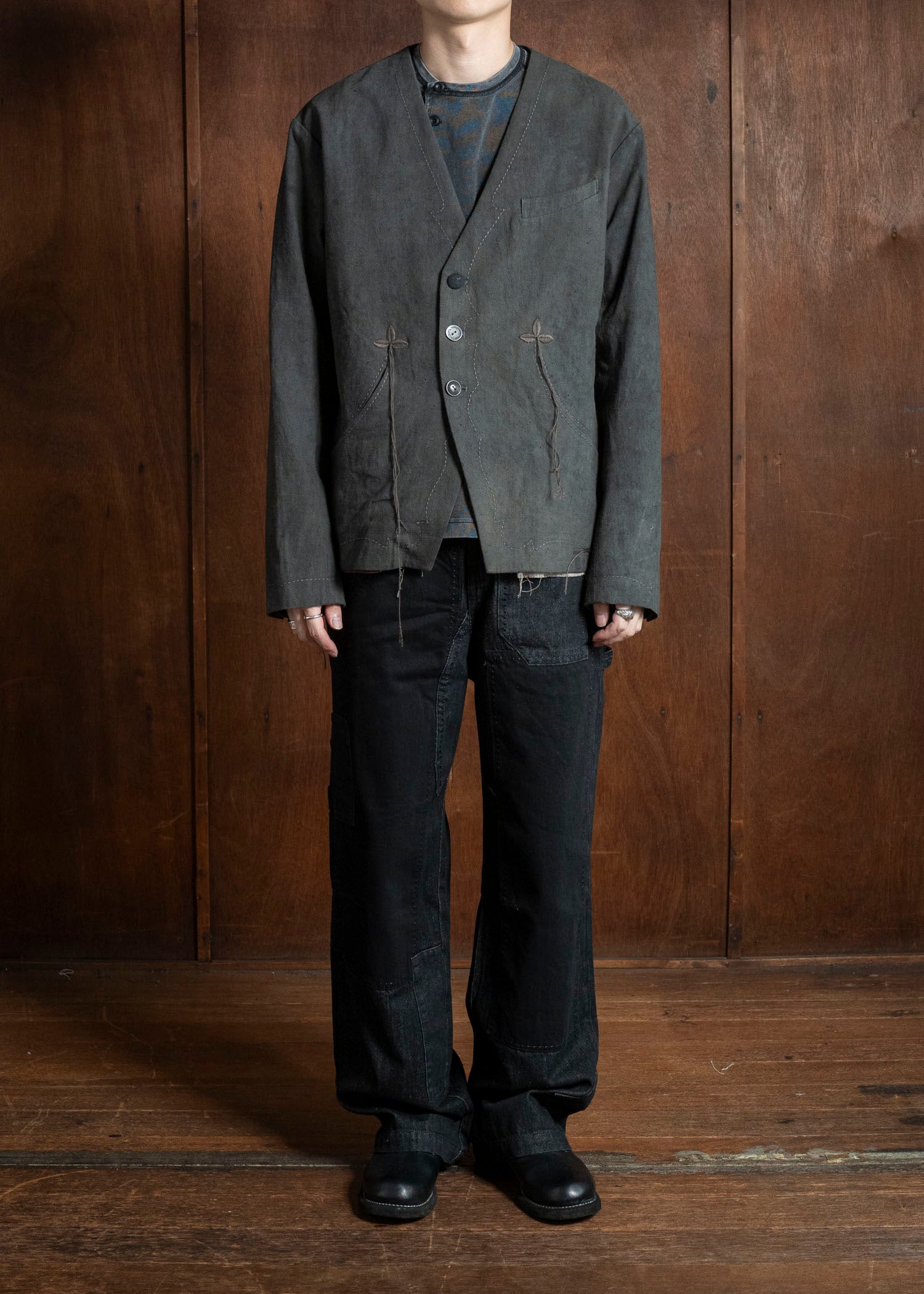 Professor.E 0222 / BUCKBACK JKT NATURAL DYED BLACK 25FW-PE-FM-17