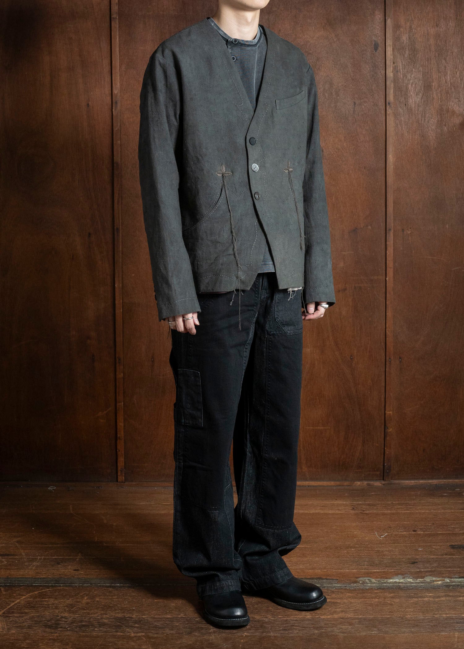 Professor.E 0222 / BUCKBACK JKT NATURAL DYED BLACK 25FW-PE-FM-17