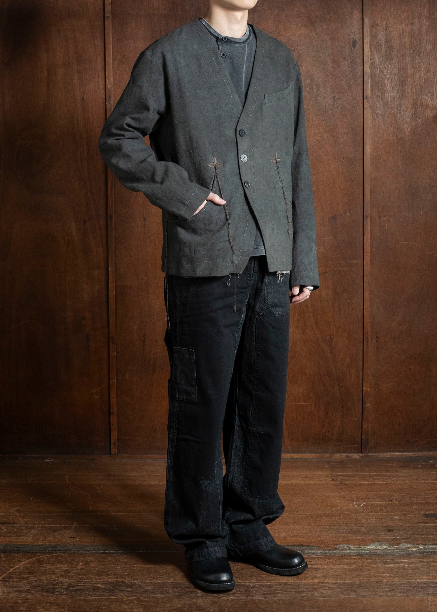 Professor.E 0222 / BUCKBACK JKT NATURAL DYED BLACK 25FW-PE-FM-17