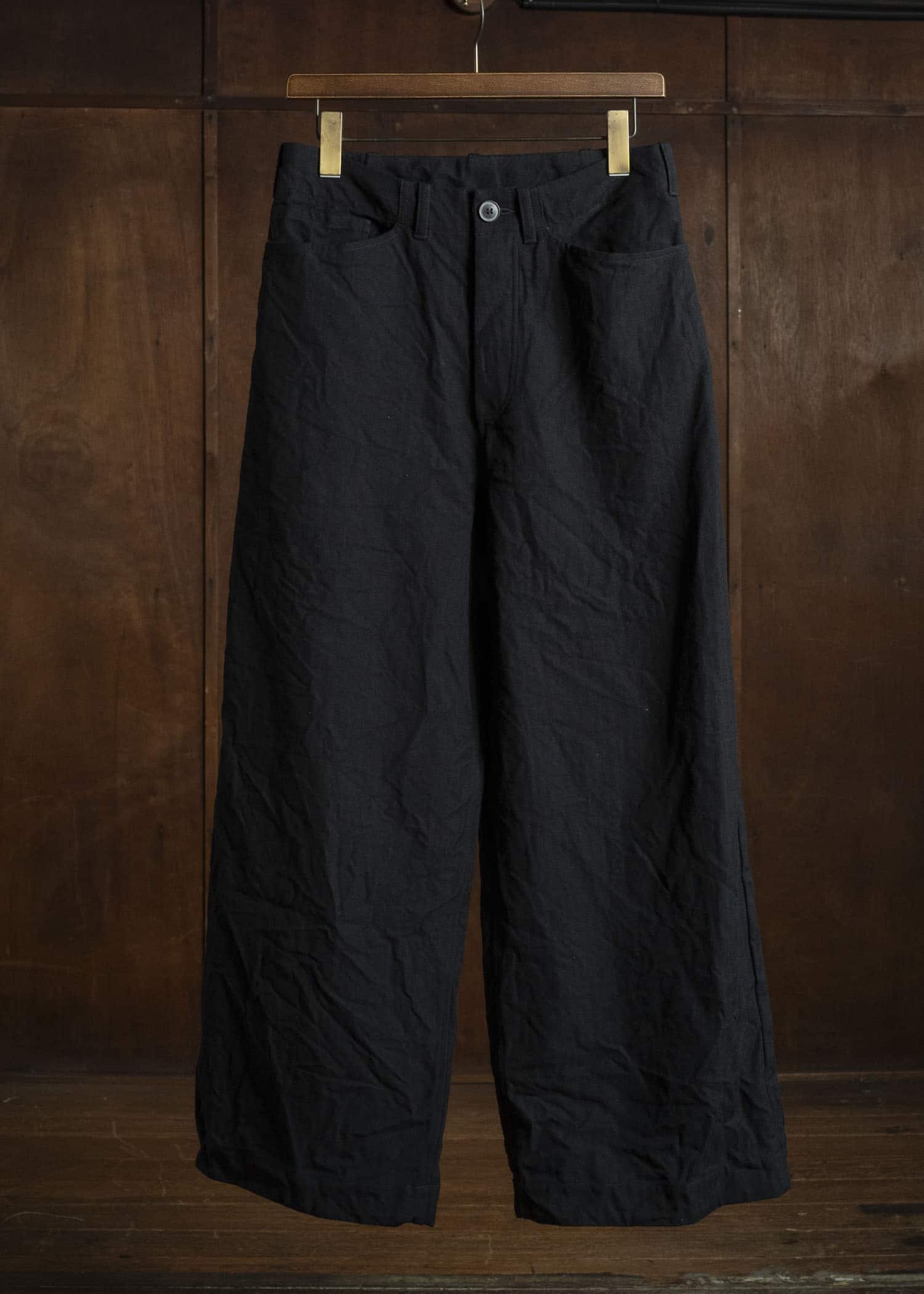 unkruid five pockets black herringbone