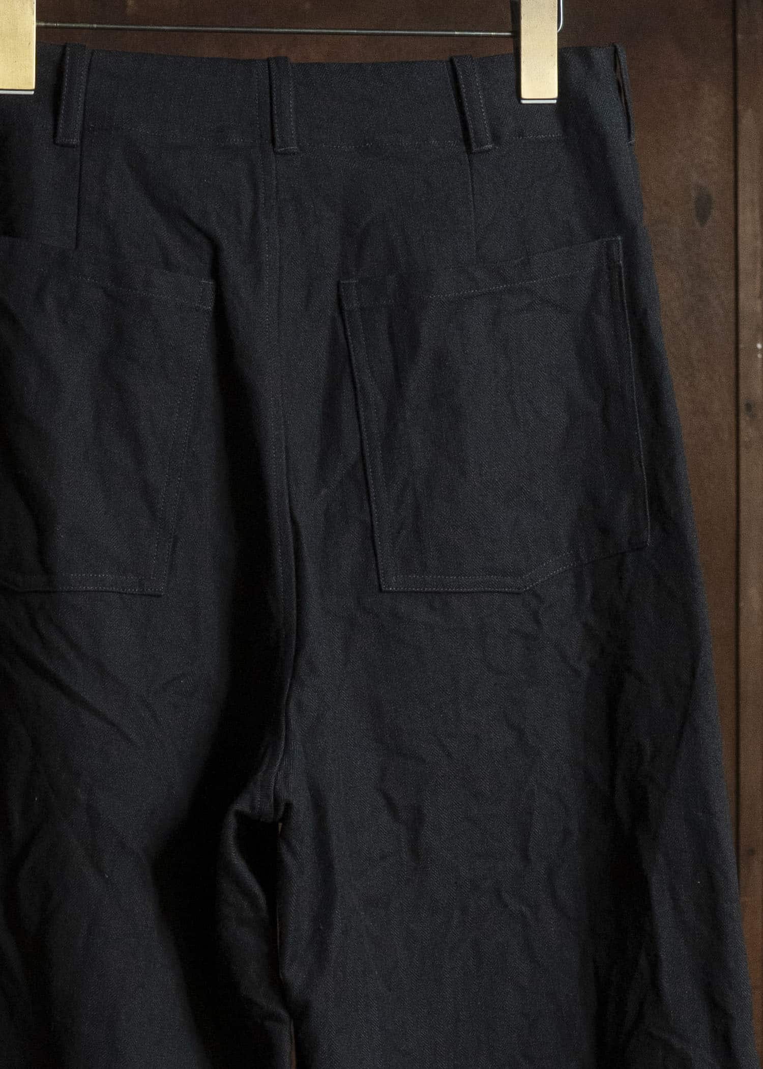 unkruid five pockets black herringbone