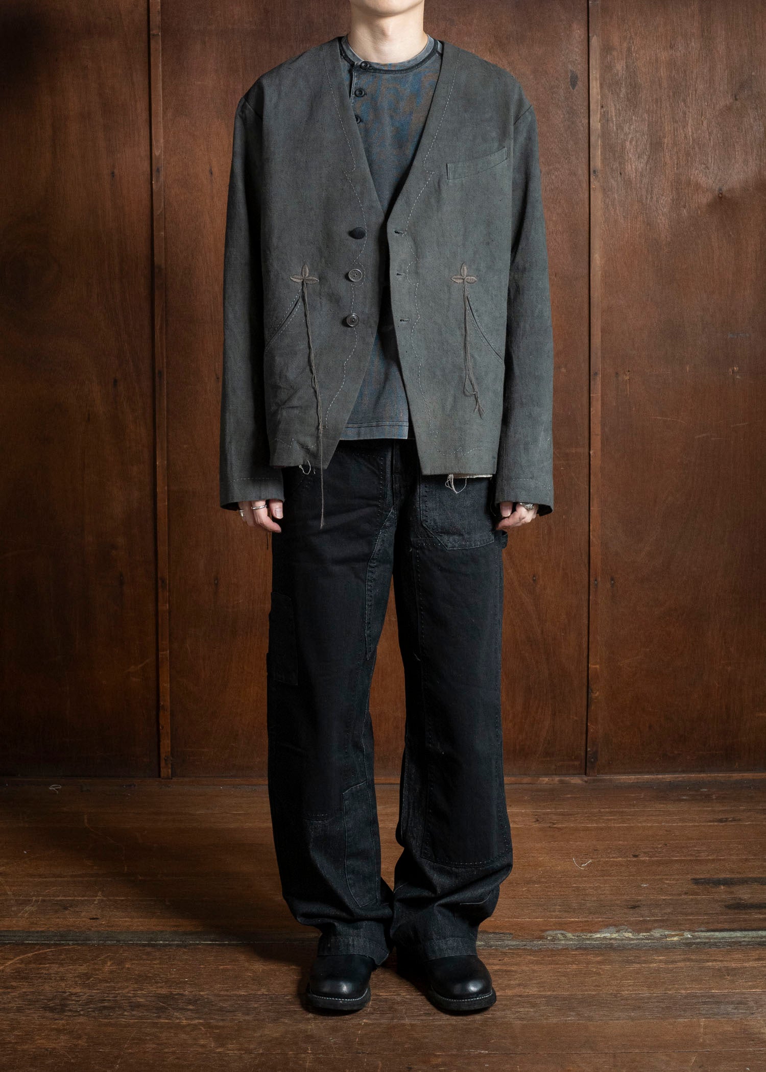 Professor.E 0222 / BUCKBACK JKT NATURAL DYED BLACK 25FW-PE-FM-17