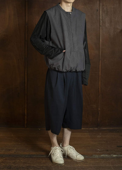 BIBLIOTHERK BR-OT06-SS26 FRAYED VEST GRAY