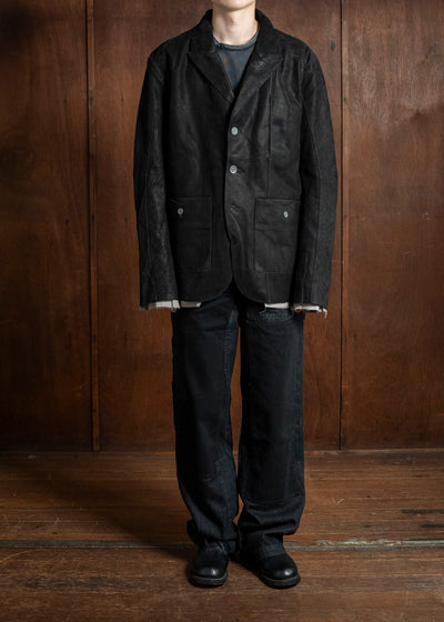 Professor.E LEATHER BLAZER BLACK 25FW-PE-FM-20