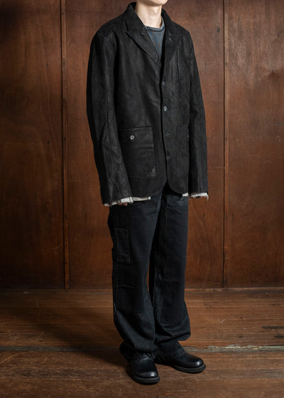 Professor.E LEATHER BLAZER BLACK 25FW-PE-FM-20