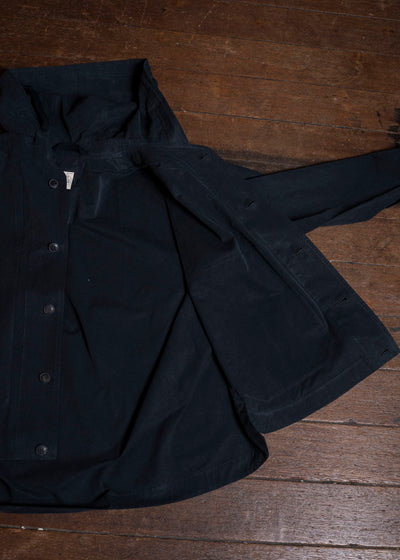 JAN-JAN VAN ESSCHE JACKET#65 HOODED JACKET WITH DOUBLE PATCH POCKETS, UNLINED | TIME WASHED LIGHT Off Black