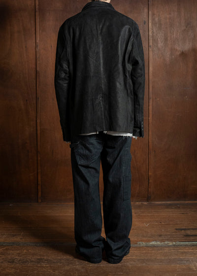 Professor.E LEATHER BLAZER BLACK 25FW-PE-FM-20