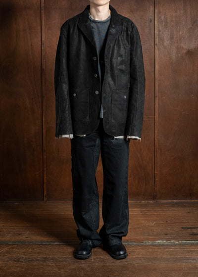 Professor.E LEATHER BLAZER BLACK 25FW-PE-FM-20