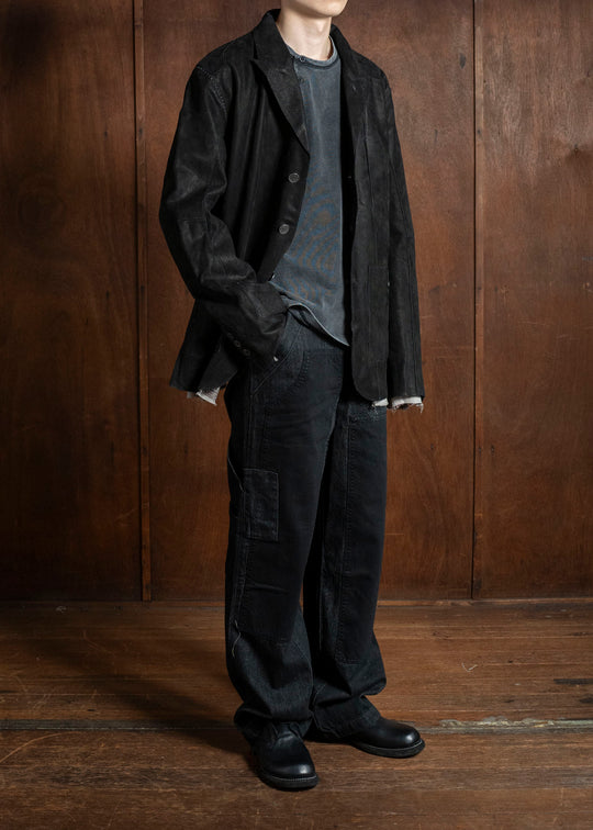 Professor.E LEATHER BLAZER BLACK 25FW-PE-FM-20