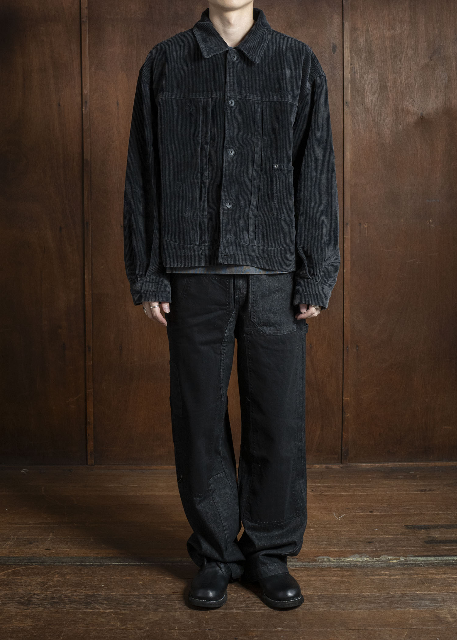 Professor.E AGED CORDUROY JKT AGED BLACK 25FW-PE-JKT-08
