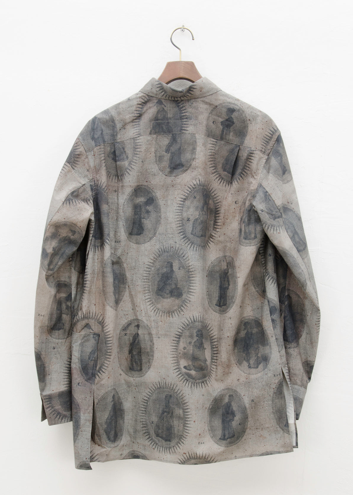 ZIGGY CHEN ELONGATED SHIRT WITH SCHOLAR PRINT