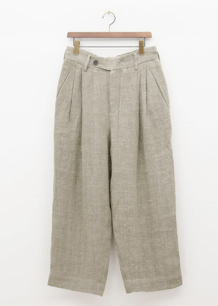 ZIGGY CHEN PLEATED WIDE LEG LONG TROUSERS