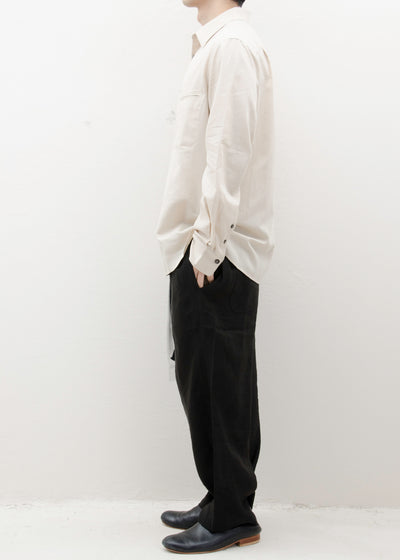 SPREAD COLLAR SHIRT WITH SCHOLAR PRINT