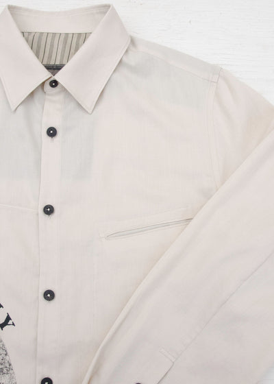 SPREAD COLLAR SHIRT WITH SCHOLAR PRINT