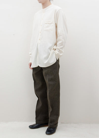 Taiga Takahashi BAND COLLOR SHIRT/IVORY