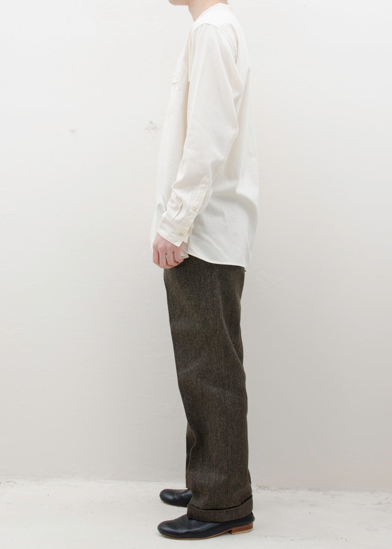 Taiga Takahashi BAND COLLOR SHIRT/IVORY