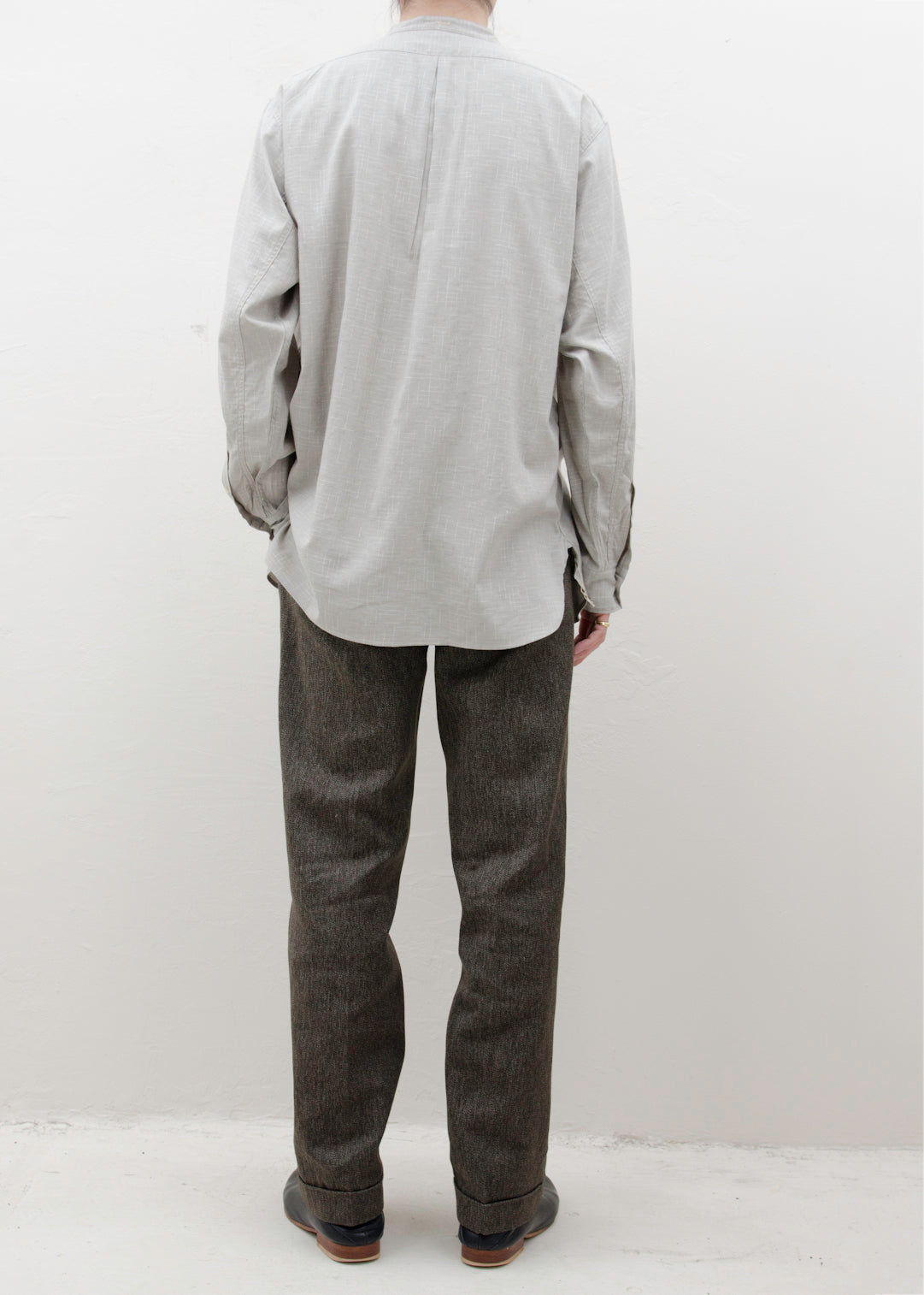 Taiga Takahashi BAND COLLOR SHIRT/HEATHER GRAY