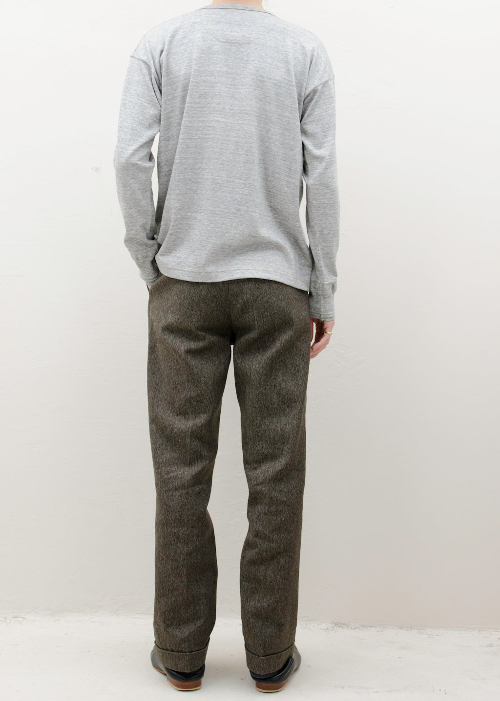 Taiga Takahashi HENRY NECK SHIRT/HEATHER GRAY