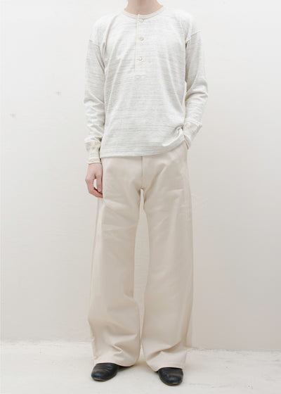 Taiga Takahashi HENRY NECK SHIRT/HEATHER IVORY
