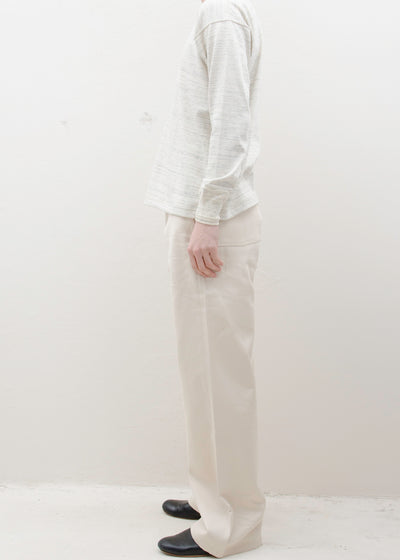 Taiga Takahashi HENRY NECK SHIRT/HEATHER IVORY
