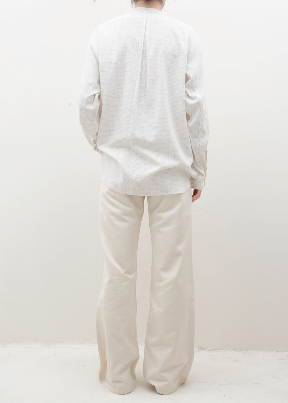 Taiga Takahashi BAND COLLOR SHIRT/HEATHER IVORY