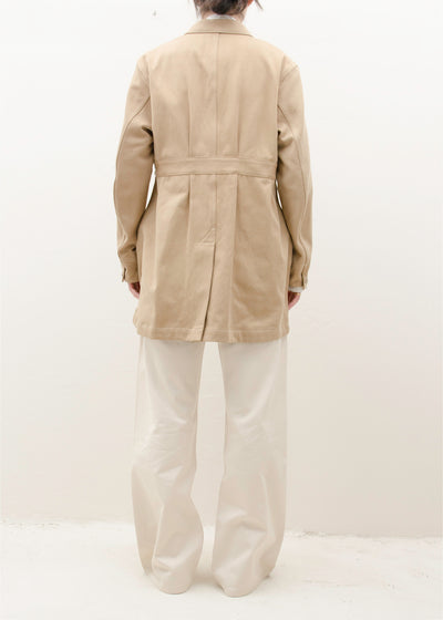 Taiga Takahashi BELTED ENGINEER COAT/NATURAL DYED BEIGE