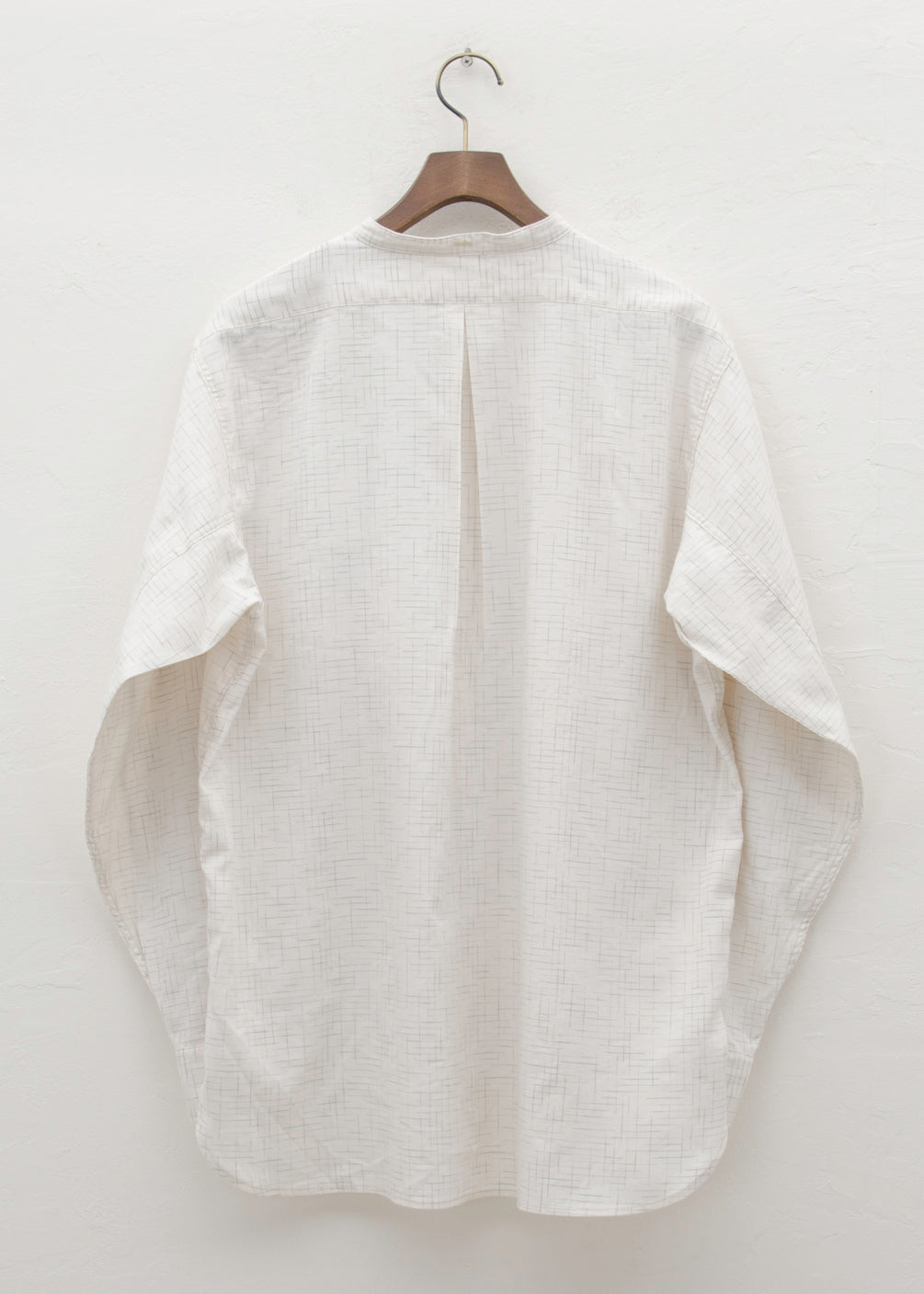 Taiga Takahashi BAND COLLOR SHIRT/HEATHER IVORY