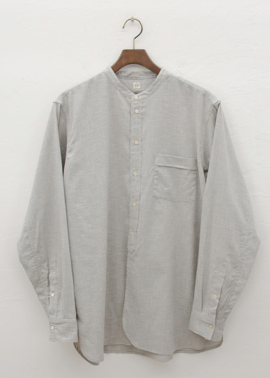 Taiga Takahashi BAND COLLOR SHIRT/HEATHER GRAY