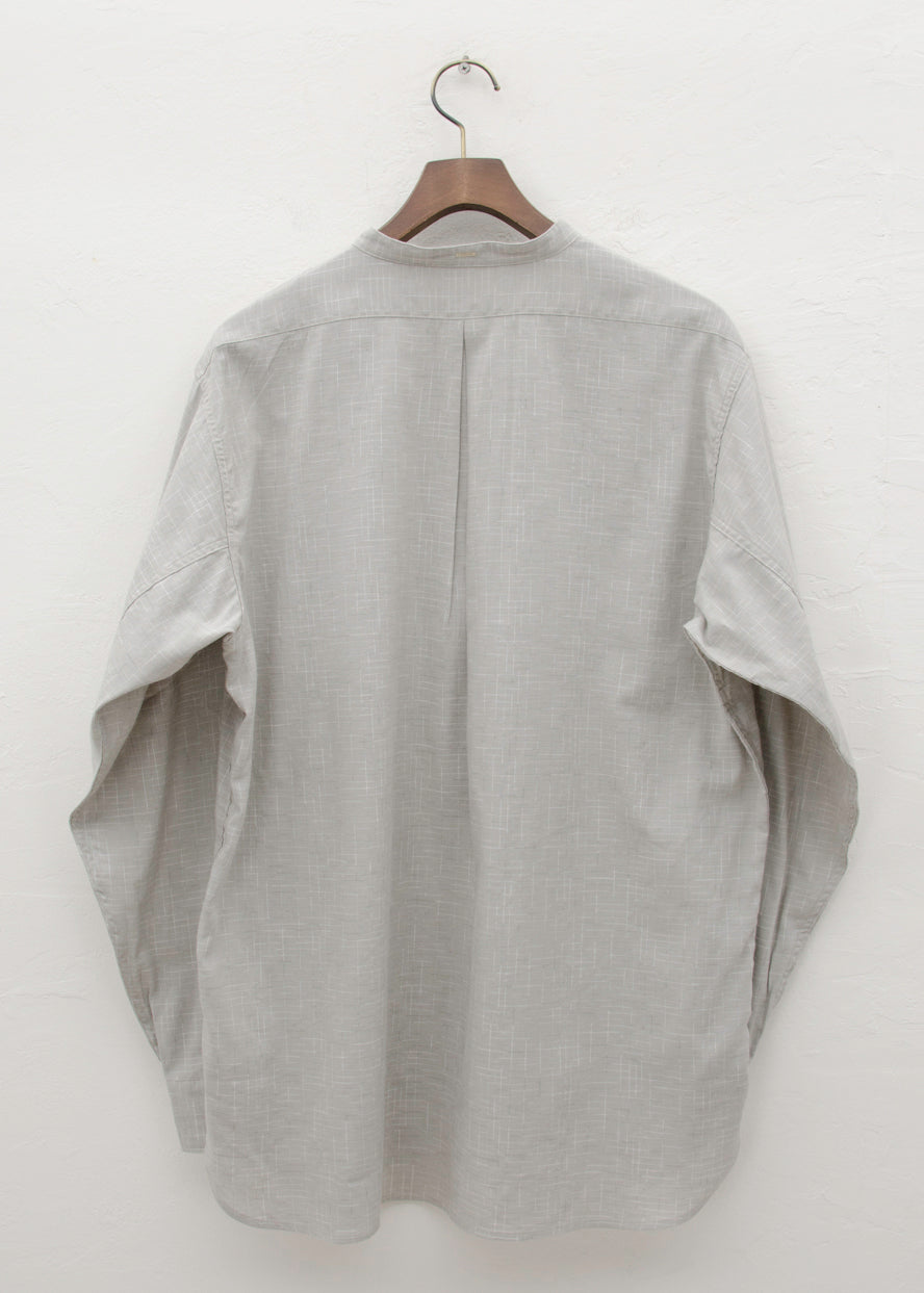 Taiga Takahashi BAND COLLOR SHIRT/HEATHER GRAY