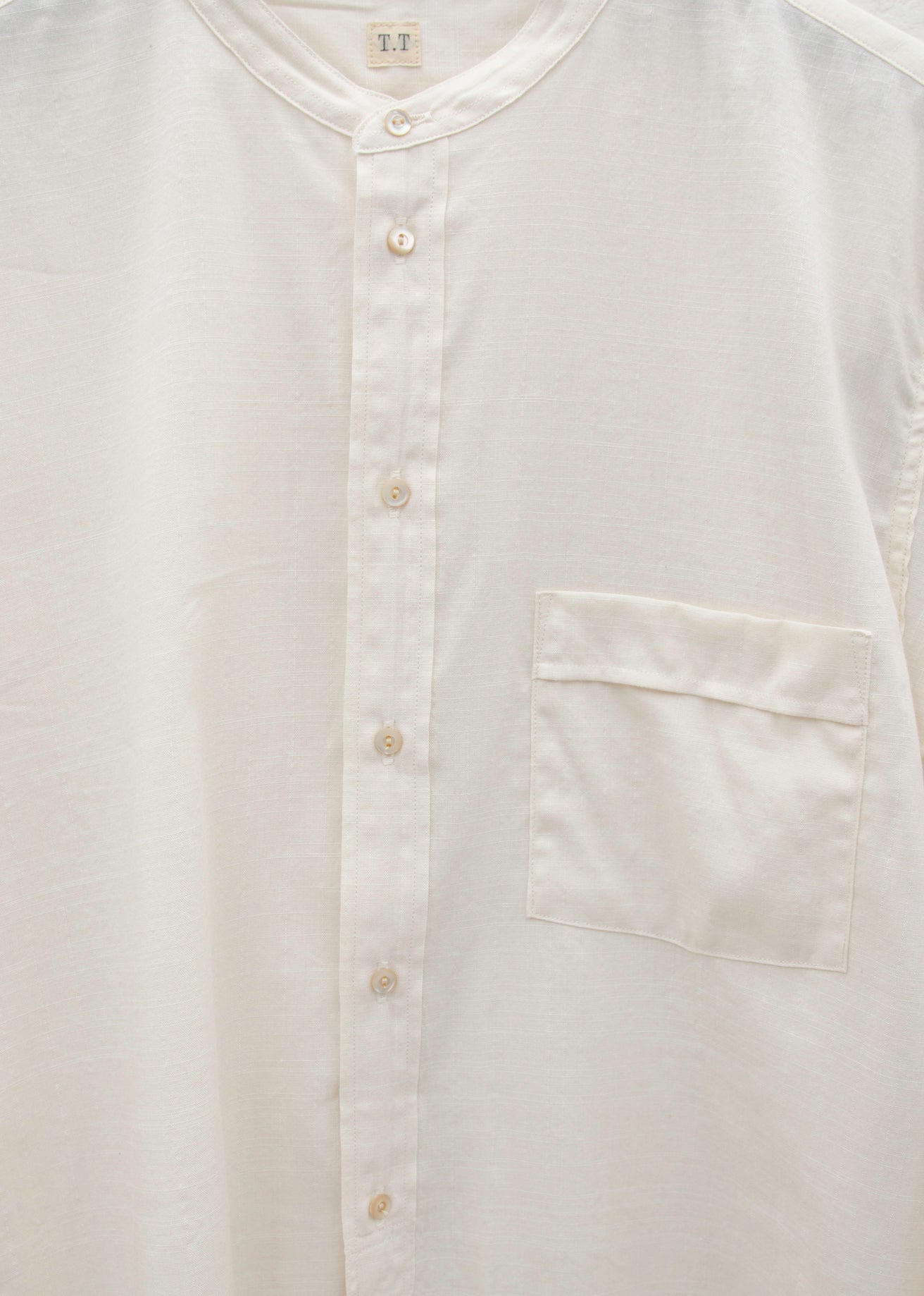 Taiga Takahashi BAND COLLOR SHIRT/IVORY