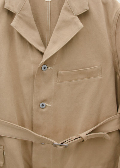 Taiga Takahashi BELTED ENGINEER COAT/NATURAL DYED BEIGE