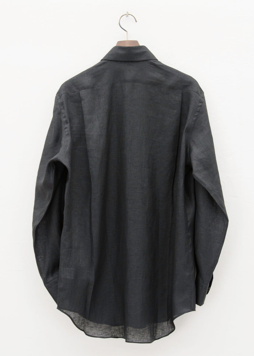 ZIIIN BEARSLEY""""LONG POINT COLLAR SHIRT / BLACK