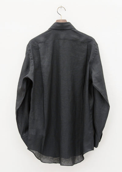 ZIIIN BEARSLEY""""LONG POINT COLLAR SHIRT / BLACK