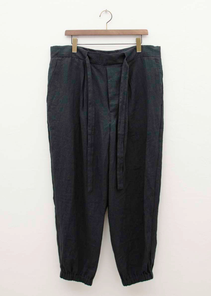 ZIIIN """"""""VENKEI"""""""" HEMGATHER PANT / BLACK