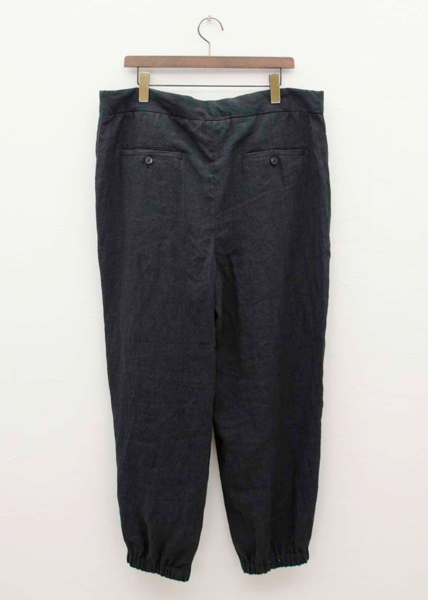 ZIIIN """"""""VENKEI"""""""" HEMGATHER PANT / BLACK