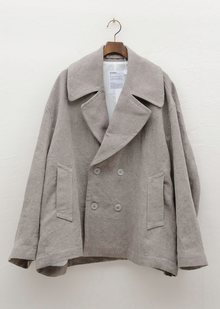 HED MAYNER CROPPED PEA COAT/ GREY STONE  WASHED