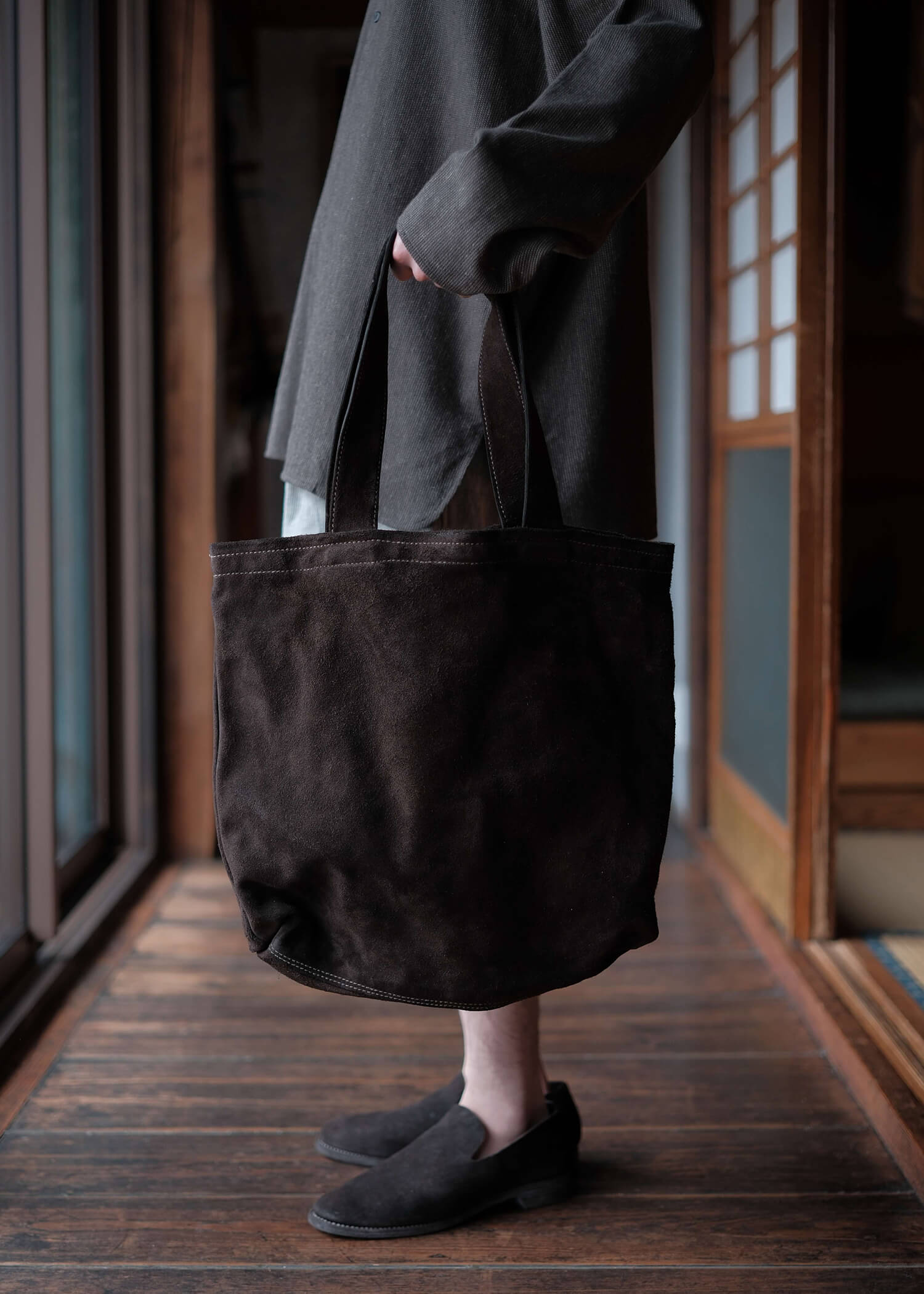 GUIDI SH2 SHOPPER BAG HORESE REVERS BLKT