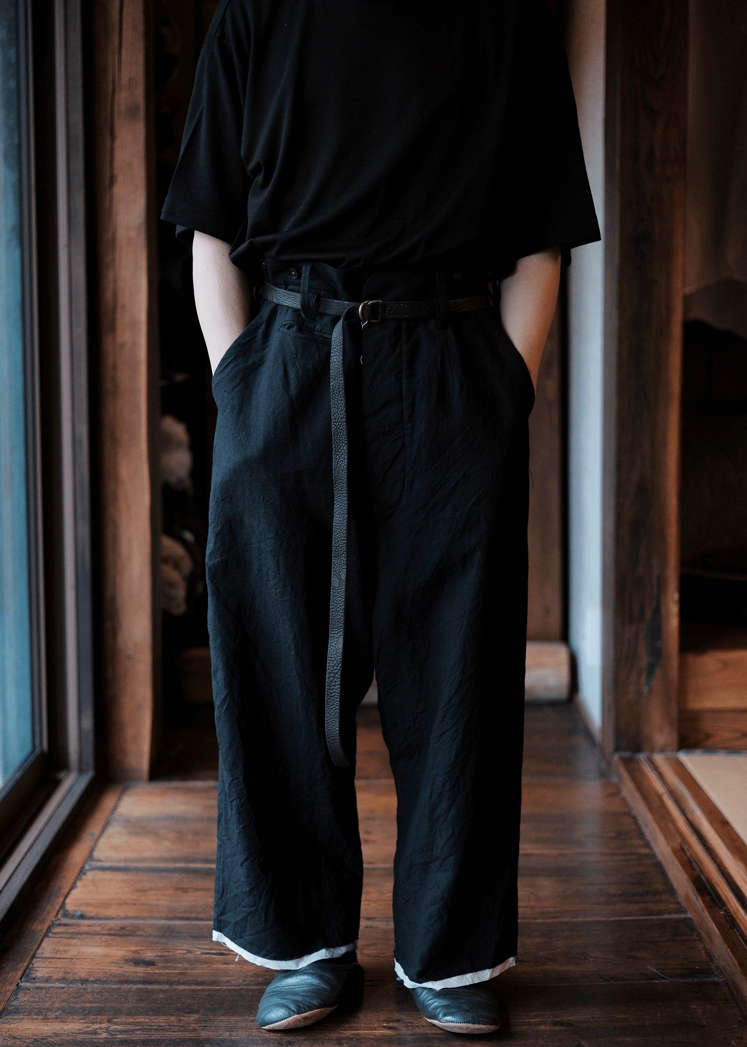 GUIDI BLT0-BLKT LEATHER BELT BLKT