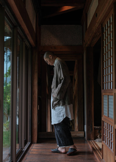 ZIIIN ANGO LONG LINEN SHIRT / WHITE