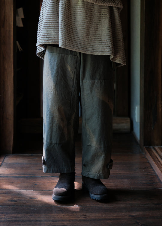 amachi. Double Knee Cargo Pants - Light Weight - Records of Phenomena AY00-7-5 Stone Gray